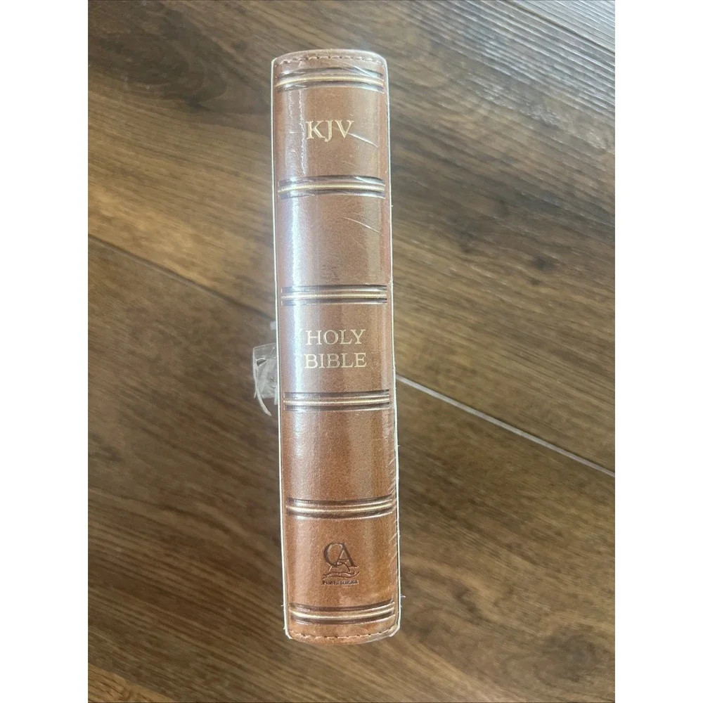 KJV Giant Print Lux-Leather Pattern Dark Brown by Not Available (2017, Leather)